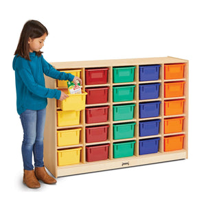 Jonti-Craft® 25 Section Cubbie-Tray Mobile Storage with Colored Trays