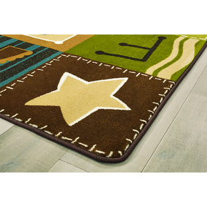 Carpets for Kids KIDSoft Toddler Alphabet Blocks, Nature's Colors, 4' x 6'