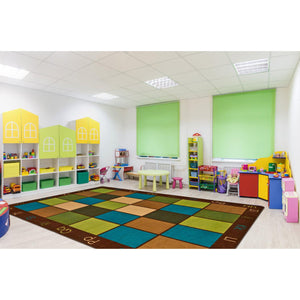 Carpets for Kids Colorful Places Seating Rug, Nature's Colors, 8'4" x 13'4" Rectangle, Seats 30