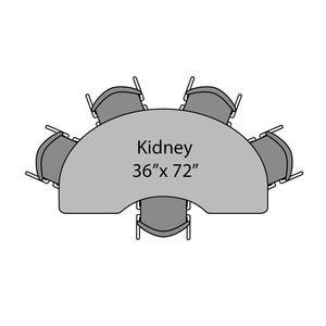 Premier Dry Erase Sitting Height Collaborative Classroom Table, 36" x 72" Kidney
