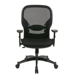 Breathable Mesh Back and Mesh Seat Manager's Chair with Adjustable Arms, Adjustable Lumbar and Industrial Steel Finish Base