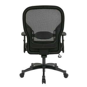 Breathable Mesh Back and Mesh Seat Manager's Chair with Adjustable Arms, Adjustable Lumbar and Industrial Steel Finish Base