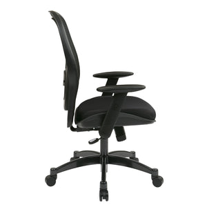 Breathable Mesh Back and Mesh Seat Manager's Chair with Adjustable Arms, Adjustable Lumbar and Industrial Steel Finish Base