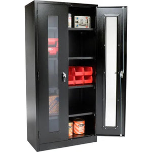 Global Industrial Storage Cabinet, Clearview Door with Locking Handle, 36"W x 18"D x 78"H, Assembled
