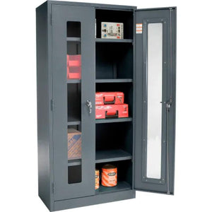 Global Industrial Storage Cabinet, Clearview Door with Locking Handle, 36"W x 18"D x 78"H, Assembled