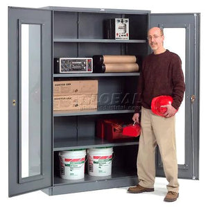 Global Industrial Storage Cabinet, Clearview Door with Locking Handle, 48"W x 24"D x 78"H, Assembled
