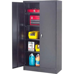 Global Industrial Storage Cabinet, Solid Door with Recessed Handle, 36"W x 18"D x 72"H, Easy Assembly