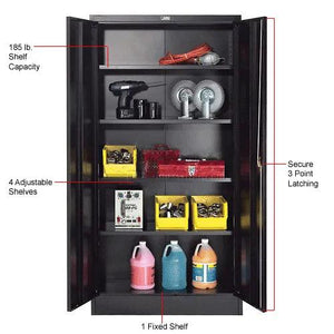 Global Industrial Storage Cabinet, Solid Door with Recessed Handle, 36"W x 18"D x 72"H, Easy Assembly