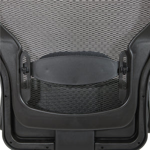 Breathable Mesh Back and Black Bonded Leather Seat Manager's Chair with Adjustable Arms, Adjustable Lumbar and Industrial Steel Finish Base