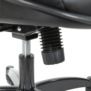 Breathable Mesh Back and Black Bonded Leather Seat Manager's Chair with Adjustable Arms, Adjustable Lumbar and Industrial Steel Finish Base