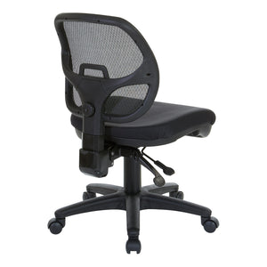 ProGrid Mesh Back Armless Ergonomic Task Chair with Padded Fabric Seat, Multi-Task Control