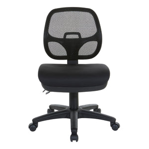 ProGrid Mesh Back Armless Ergonomic Task Chair with Padded Fabric Seat, Multi-Task Control