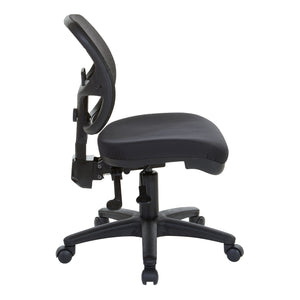 ProGrid Mesh Back Armless Ergonomic Task Chair with Padded Fabric Seat, Multi-Task Control
