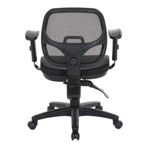 ProGrid Mesh Back Ergonomic Task Chair with Padded Fabric Seat, Multi-Task Control