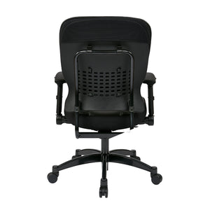 Bonded Leather Seat and Back Manager's Chair with 4-Way Adjustable Flip Arms and Industrial Steel Finish Base