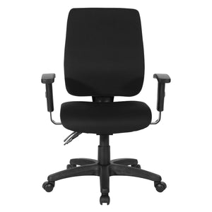 High-Back Dual Function Ergonomic Chair, FreeFlex® II Coal Padded Fabric Seat
