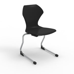 Apex Cantilever Stacking Chair, Chrome Frame, 18" Seat Height