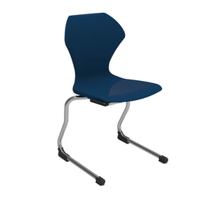 Apex Cantilever Stacking Chair, Chrome Frame, 18" Seat Height