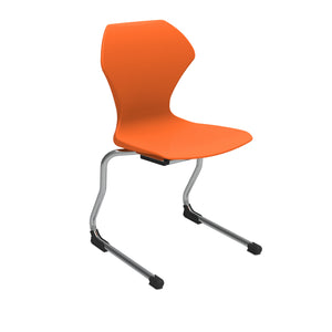Apex Cantilever Stacking Chair, Chrome Frame, 18" Seat Height