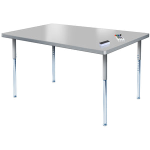 Imagination Station 42 x 60" Rectangular Activity Table with Dry Erase Markerboard Top, Modern Classic Adjustable Height Legs