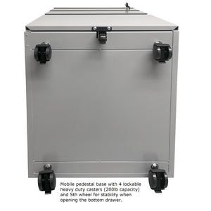 Mobile Single Pedestal Teacher/Administrator Desk with Rectangular Top, 24" x 54"