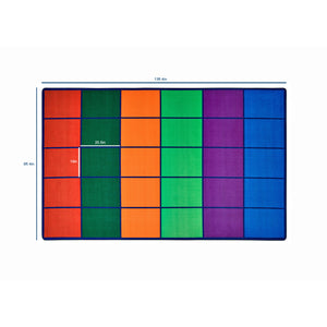 Carpets for Kids Colorful Rows Seating Rug, 8'4" x 13'4" Rectangle, Seats 30