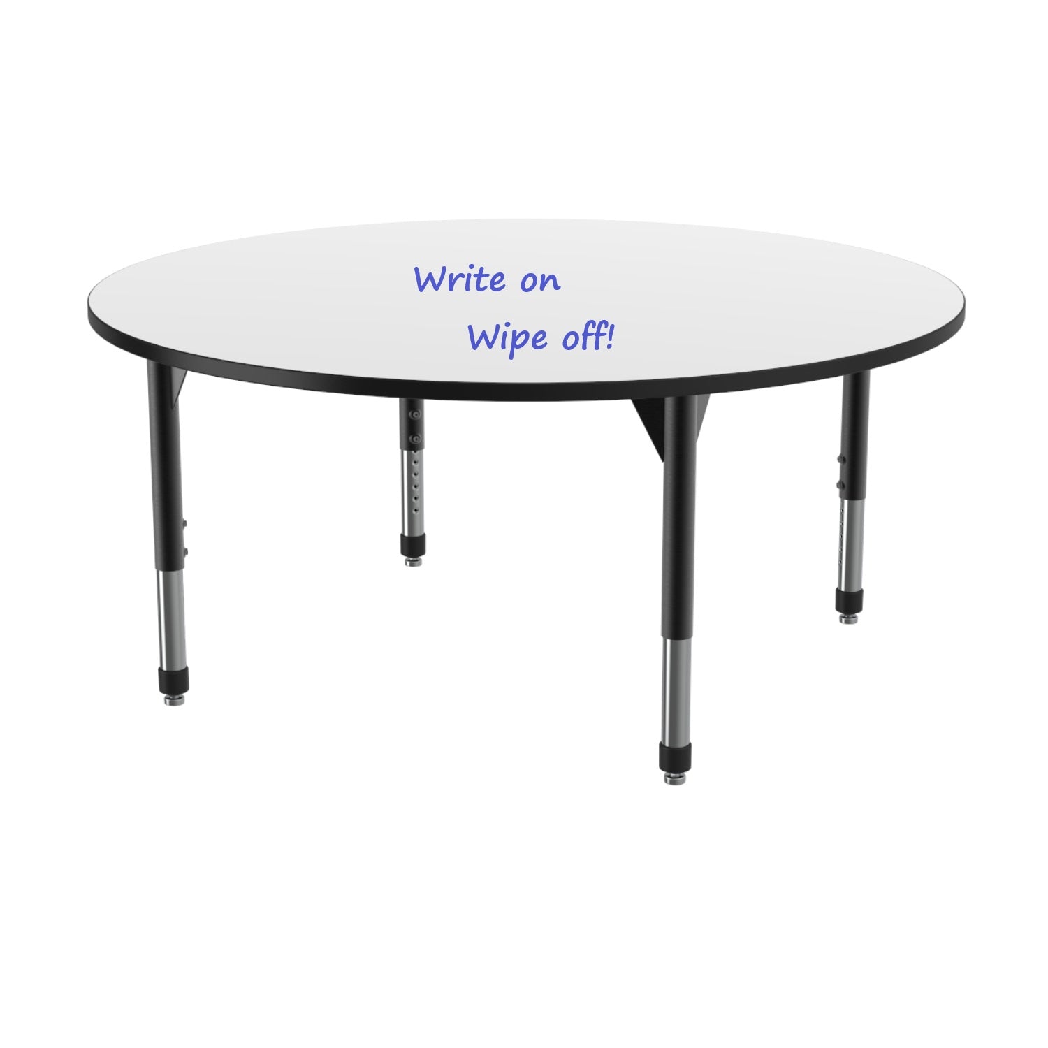 Premier White Dry Erase Sitting Height Collaborative Classroom Table, 60" Round