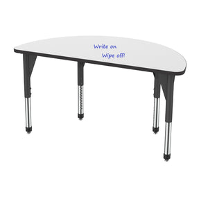 Premier Dry Erase Sitting Height Collaborative Classroom Table, 60" Half Round