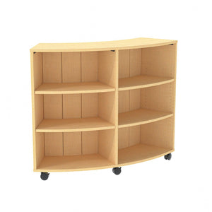 Single-Sided Curved Mobile Bookcase with 6 Shelves, 48" High