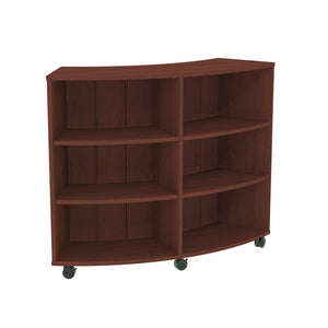 Single-Sided Curved Mobile Bookcase with 6 Shelves, 48" High