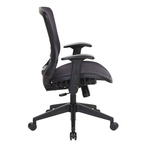 Professional Air Grid® Back Manager’s Chair with Fabric Seat, Adjustable Arms and Angled Nylon Base