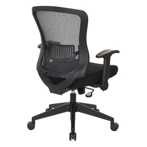 Dark Air Grid® Back and Padded Mesh Seat Manager’s Chair with Adjustable Plastic Lumbar Support, Height Adjustable Flip Arms and Nylon Base