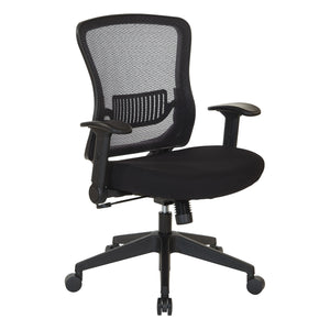 Dark Air Grid® Back and Padded Mesh Seat Manager’s Chair with Adjustable Plastic Lumbar Support, Height Adjustable Flip Arms and Nylon Base