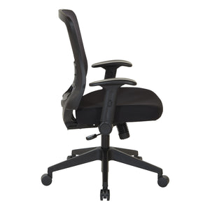 Dark Air Grid® Back and Padded Mesh Seat Manager’s Chair with Adjustable Plastic Lumbar Support, Height Adjustable Flip Arms and Nylon Base