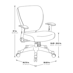 Pulsar Series White Frame Finish Manager’s Chair with Dillon/Castillo Seat and Back, Height Adjustable Flip Arms and Coated Nylon Base