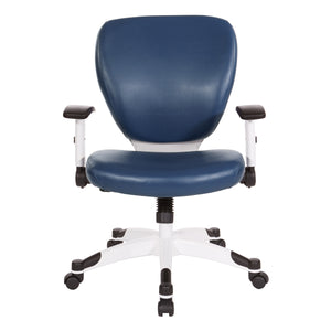 Pulsar Series White Frame Finish Manager’s Chair with Dillon/Castillo Seat and Back, Height Adjustable Flip Arms and Coated Nylon Base
