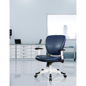Pulsar Series White Frame Finish Manager’s Chair with Dillon/Castillo Seat and Back, Height Adjustable Flip Arms and Coated Nylon Base