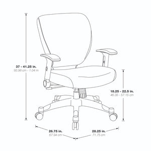 Pulsar Series White Frame Finish Manager's Chair with Padded Mesh Seat and Back, Height Adjustable Flip Arms and White Coated Nylon Base