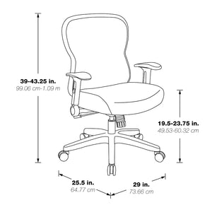 R2 SpaceGrid Back Chair with Memory Foam Black Mesh Seat, Height Adjustable Flip Arms, Adjustable Lumbar and Nylon Base