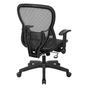 R2 SpaceGrid Seat and Back Chair with Height Adjustable Flip Arms, Adjustable Lumbar and Nylon Base