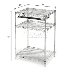 Global Industrial Mobile Computer Workstation, 42" H