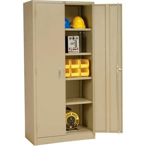 Global Industrial Storage Cabinet, Solid Door with Locking Handle, 36"W x 18"D x 78"H, Easy Assembly