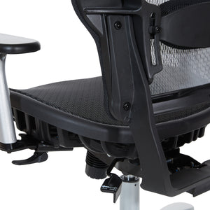 Big and Tall Air Grid® Seat and Back Manager's Chair with Adjustable Headrest, Adjustable Lumbar Support, 2-Way Adjustable Arms and Aluminum Silver Base