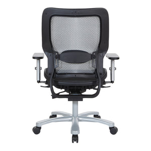 Big and Tall Air Grid® Seat and Back Manager's Chair with Adjustable Lumbar Support, 2-Way Adjustable Arms and Aluminum Silver Base