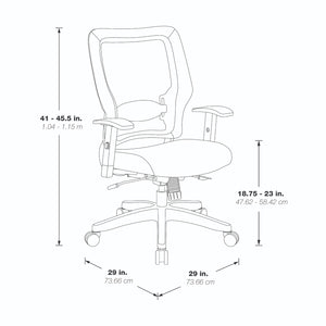 24/7 High Intensity Use Dark Air Grid® Back Manager's Chair with Memory Foam Black Mesh Seat,  Adjustable Lumbar Support, Adjustable Arms and Black Angled Nylon Base