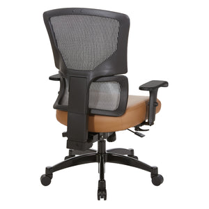 Big & Tall Black Vertical Matrix Back and Silver Ion Techology Dillon Seat Manager’s Chair with Height Adjustable Back, Self-Adjusting Lumbar Support, 2-Way Adjustable Arms with PU Pads, and Industrial Steel Finish Base