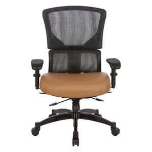Big & Tall Black Vertical Matrix Back and Silver Ion Techology Dillon Seat Manager’s Chair with Height Adjustable Back, Self-Adjusting Lumbar Support, 2-Way Adjustable Arms with PU Pads, and Industrial Steel Finish Base
