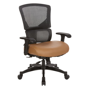 Big & Tall Black Vertical Matrix Back and Silver Ion Techology Dillon Seat Manager’s Chair with Height Adjustable Back, Self-Adjusting Lumbar Support, 2-Way Adjustable Arms with PU Pads, and Industrial Steel Finish Base