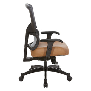 Big & Tall Black Vertical Matrix Back and Silver Ion Techology Dillon Seat Manager’s Chair with Height Adjustable Back, Self-Adjusting Lumbar Support, 2-Way Adjustable Arms with PU Pads, and Industrial Steel Finish Base