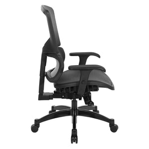Big & Tall Black Vertical Matrix Seat and Back Manager’s Chair with Height Adjustable Back, Self-Adjusting Lumbar Support, 2-Way Adjustable Arms with PU Pads and Industrial Steel Finish Base